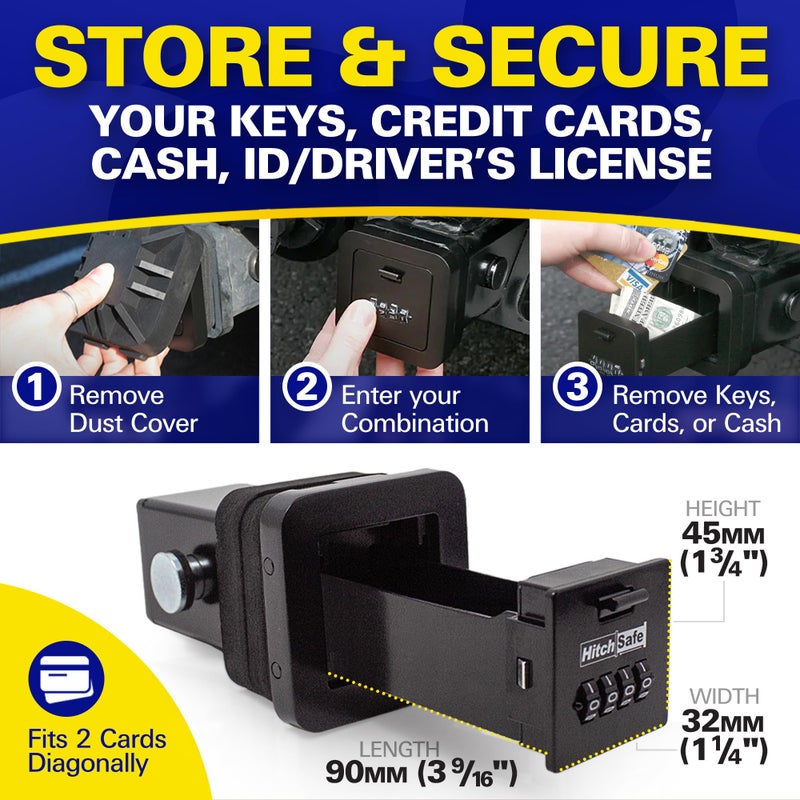 HitchSafe HS7000 Key Vault | Hidden Trailer Hitch Safe for Secure Key Storage | CarShare Turo | Weather Resistant and Durable with 4-Digit Combination Lock for Cars, Trucks, and SUVs - Image 3